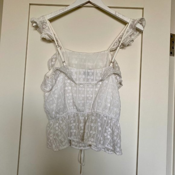 JOA Eyelet Ruffle Top Size S - Picture 5 of 5